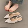 Gentle Wedge Single Shoes 2025 New Temperament Elegant Leather Pointed Light Mouth Empty Sandals
