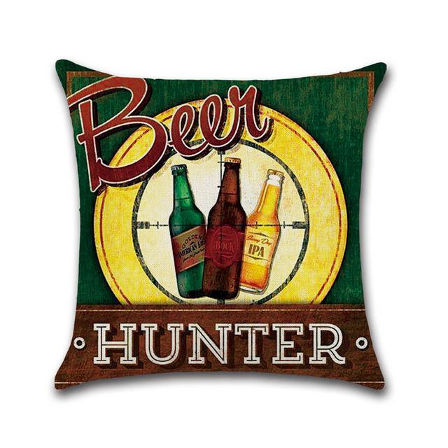 Retro Beer Cushion Cover Beer Throw Pillow Case Cover Cojines Decorativos Para Sofa Housse De Coussin Kussenhoes Funda Cojin