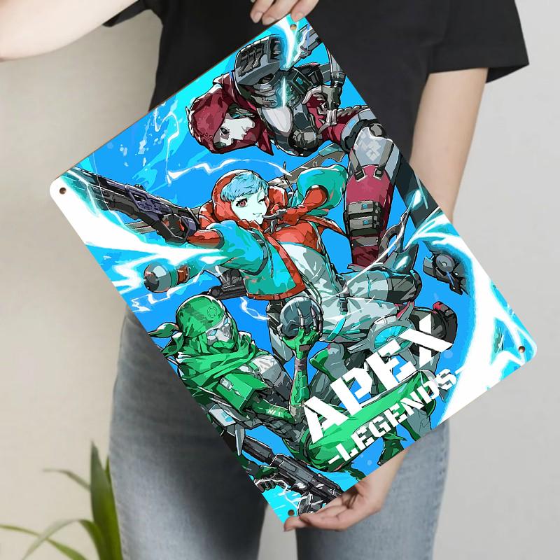 Apex Legends Game Character Metal Wall Art Decorative Painting for Home Office Gaming Room Decoration
