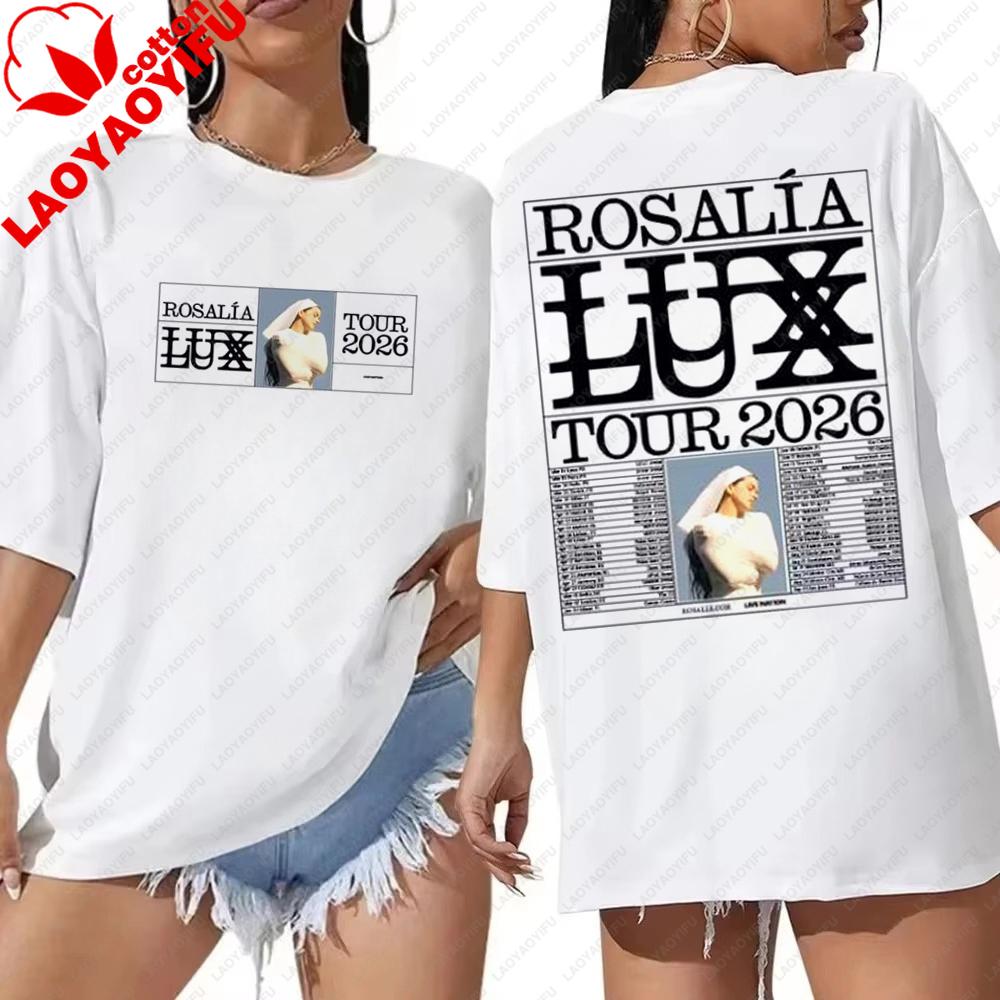 Unisex Rosalia Lux Tour 2026 Tshirt Vintage Graphic Print Tee Retro Fan Gift For Unisex And Unisex Fashion Streetwear Tops