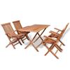 VidaXL Mobilier à dîner de jardin 5 pcs Bois de teck massif