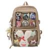 Anime Inspired Transparent Backpack With Pendant And Badge For Students And Daily Use