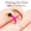 Fly Fishing Flies Bait 6/10Pcs/Set Dry Flies Brass Head Midges Bait&Caddis Midges Bait, for Trout Salmon Pike Fishing Fly Artificial Insect Lures
