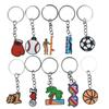 Creative Sports Keychain: Soft PVC Rubber Keyring for Football, Basketball, Volleyball, Rugby Bag Pendant