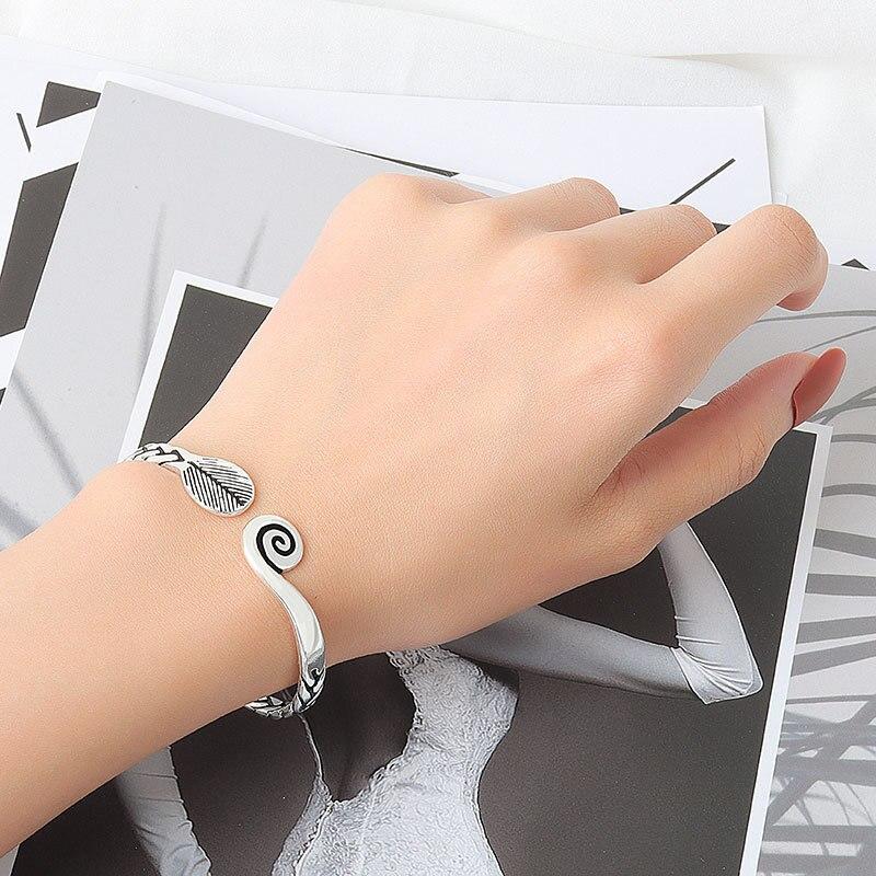 925 стерлингового серебра Винтаж плетение перо браслет и браслет для женщин мода элегантные ювелирные изделия sl003