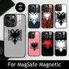 Чехол для телефона с орлом, флаг Албании, для iPhone 17, 16, 15, 14, 13, 12, 11 Plus, Pro, магнитный, для беспроводной зарядки Magsafe