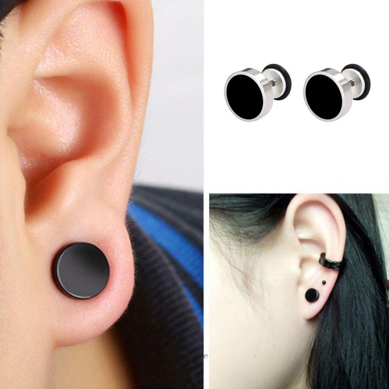 1Pair 16G Silvery Round Stud Earrings for Women Men, 316L Stainless Steel Cartilage Tragus Helix Stud Piercing Jewelry