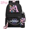 2Pcs/set 26 English Letter K-pop Printed Backpack with 750Ml Water Bottler for Teenager Girl Boy Bookbag Kid Gift Large Capacity waterproof Travel Bag