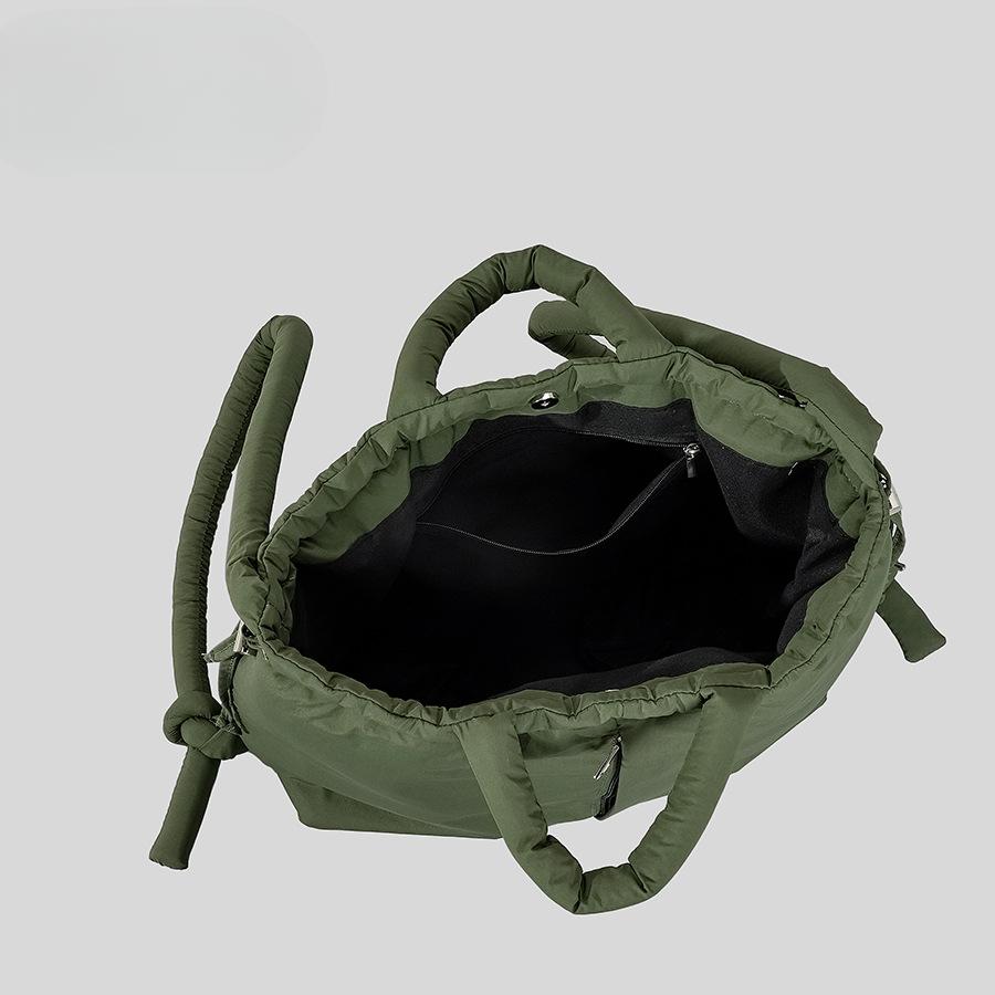 Сумка через плечо с завязками, женский рюкзак, большая вместимость, легкая, двойного назначения, сумка на одно плечо, мягкая хлопковая сумка с зажимом