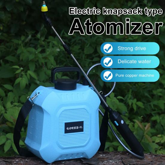 5L/8L Garden Electric Sprayer Backpack Sprayer with Shoulder Strap Telescopic Wand 2 Nozzles Battery Powered Sprayer for Lawn Yard Maintenance