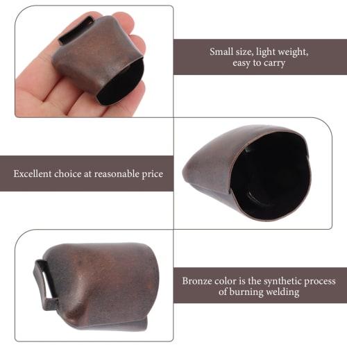 BUGUUYO 2-Piece Vintage Cowbell Mini Bell, Loud Bronze Bell for Anti-Cold Dogs, Farm Animal Bell, Vintage Bell, Small Brass Bell, Craft Retro Bell, Cu