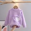 Child Sweater Autumn Winter Pullover Tops Girls Round Neck Sweaters Velvet Cartoon Long Sleeve Knitted Shirt