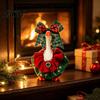 Christmas Outfit for Goose Cute Desk Outfits, 7 Inch Mini Wreath Clothes with Bow Gift Lovers Tie Headwear And Faux Pearl Necklace, Holiday