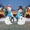 Двойные 4,8-дюймовые смоляные фигурки снеговиков с гирляндой из рождественской елки, рождественское украшение, комнатные декоративные украшения-снеговики