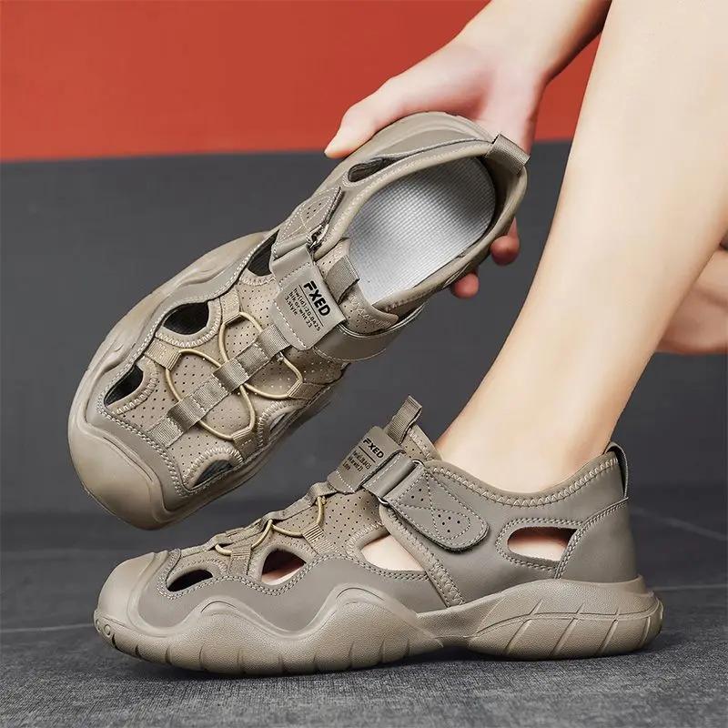 Мужские сандалии, спортивная дышащая обувь для повседневного использования для мужчин, бег, японский Eva, номер 41, дешевая распродажа, корейский стиль, лето 2024 г. V