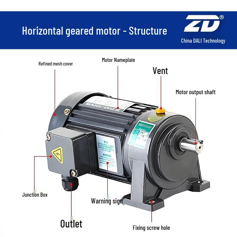 Zhongdalide ZD Series Three-Phase Horizontal Gear Reduction Motor