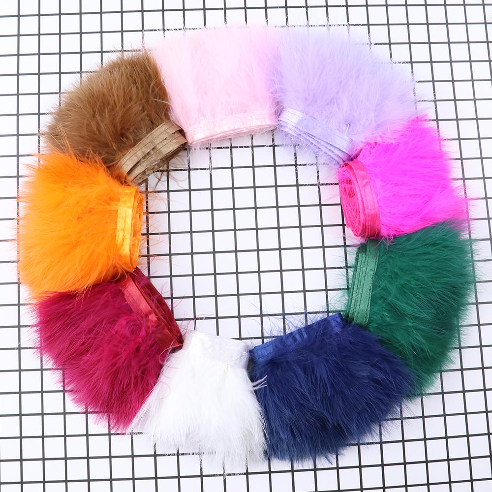1Meter Fluffy Turkey Feathers Trim Ribbon 8-10Cm Marabou Feather For Craft Fringe Sewing Wedding Party Clothing Dress Decoration