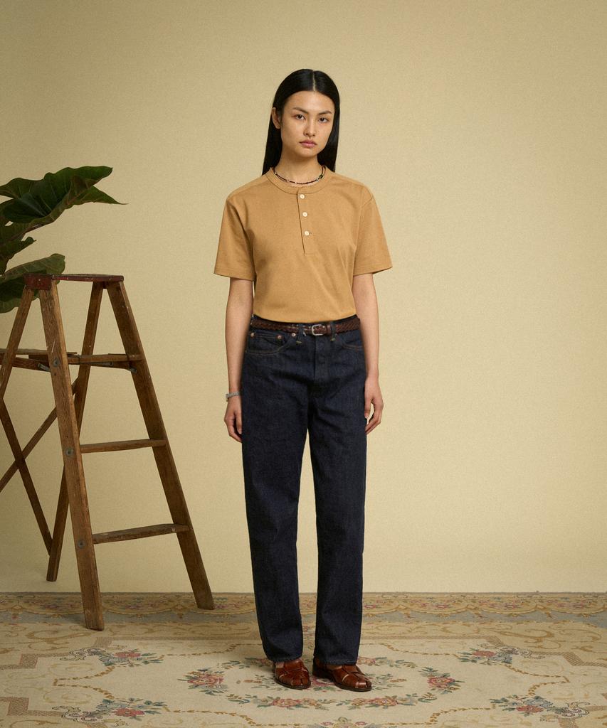 Beulonseun 10,6 унций Хлопковая футболка-henley с коротким рукавом Верблюжий