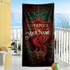 Liverpool Fc Personalized Name Beach Towel Super Soft Absorbent Perfect For Traveling Yoga Camping And Swimming