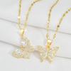 Design Butterfly Necklace Women'S High Sense Simple Versatile Trend Full Diamond Pendant
