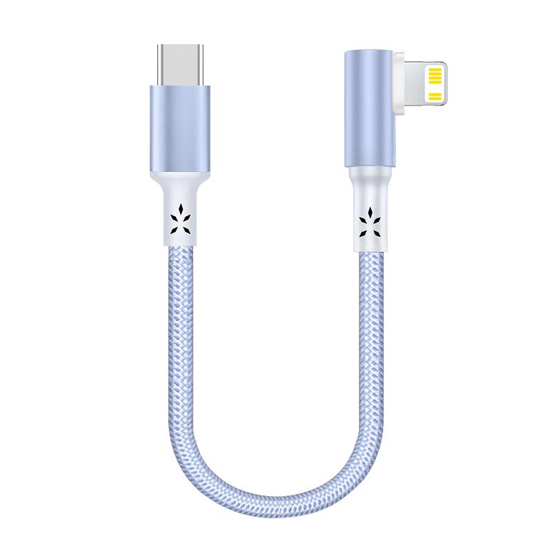 Заводской короткий USB Type-C кабель 5A Быстрая зарядка 90-градусный изгиб Плетеный Портативный кабель для передачи данных для iPhone