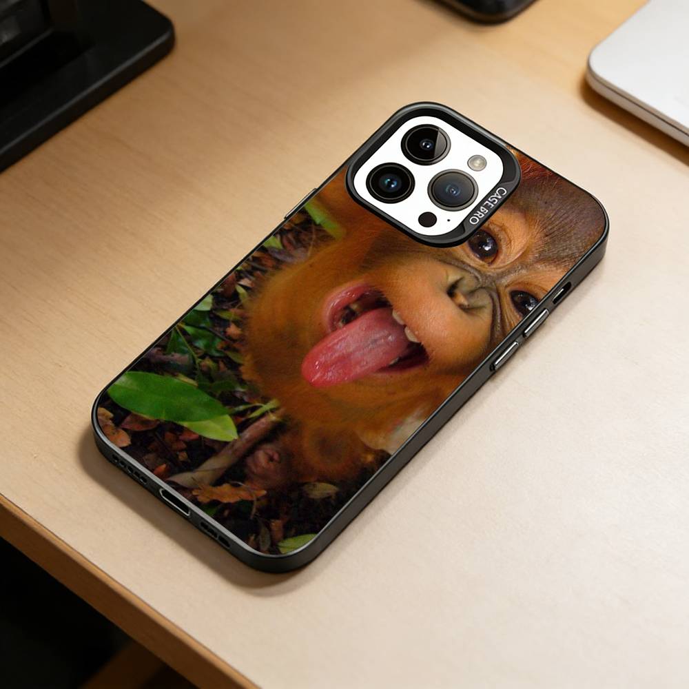 Забавные Милые Обезьянки Чехол для Телефона Для iPhone 17,16,15,14,13,12,11 Plus,Pro Max,XS,Цветной Посеребренный Внутренний Чехол