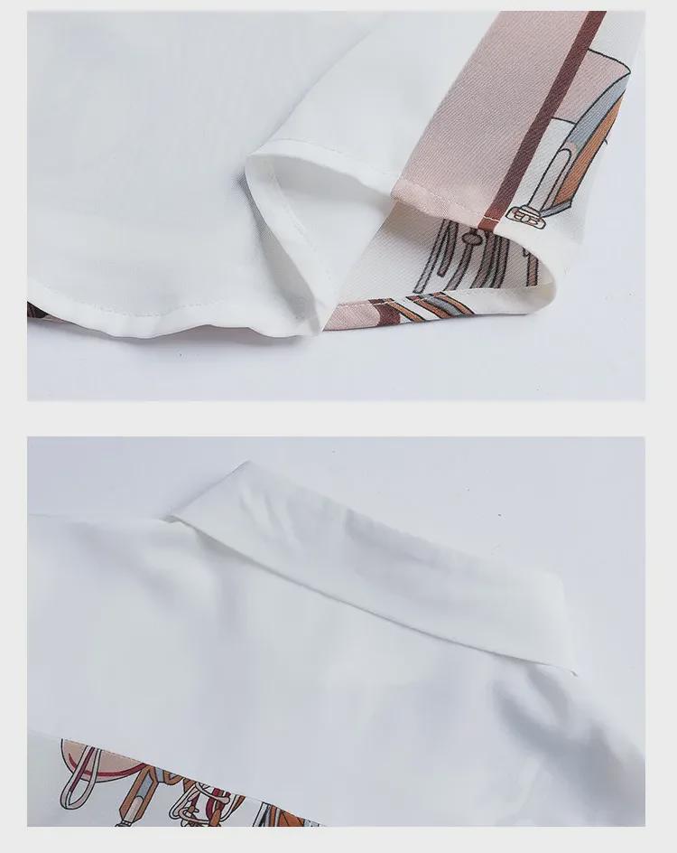 Женская ретро-рубашка с длинным рукавом из шифона с цветочным принтом для осени и весны