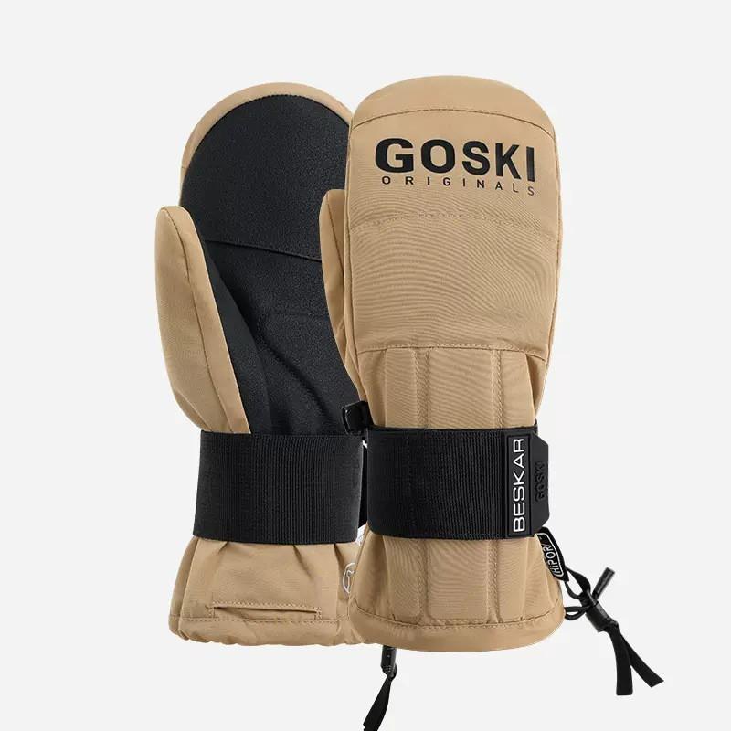 Men Women Winter Ski Gloves With Kevlar Reinforcement Anti-Slip Warm Fleece Lined Fingered Glove Snowboarding