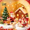 Holiday Glass Decals for Home Christmas Static Window Clings, Apple House Santa Claus Stickers, Waterproof Easy Peel Stick Party Supplies PVC
