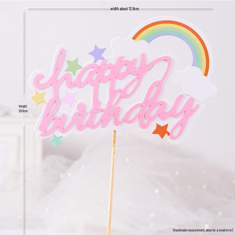 Pink Themed Cake Decor: Heart & Cloud Balloons with Insert Cards for Birthday Parties