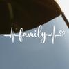 Family Heartbeat Die-Cut Vinyl Decal Car Sticker Waterproof Auto Decors On Car Body Bumper Rear Window Laptop