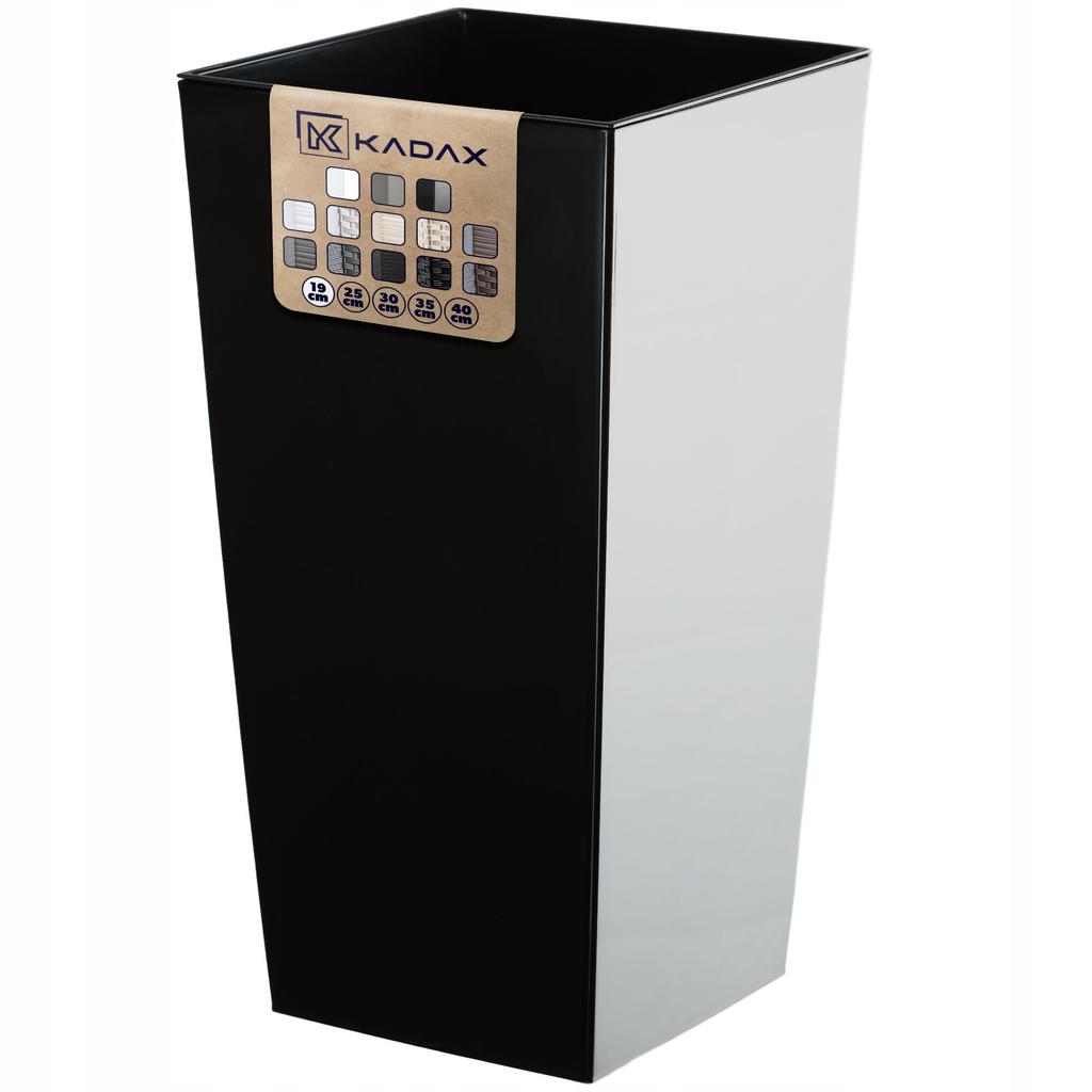 KADAX Flowerpot + Insert 18x36cm Tall Black Gloss