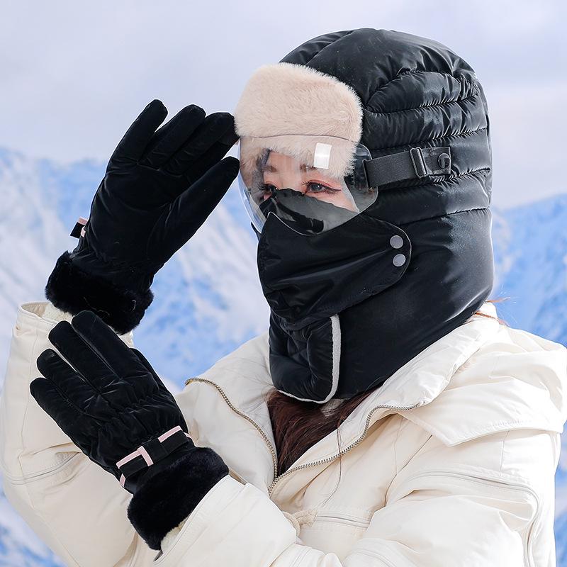 Зимняя толстая теплая шапка Lei Feng с защитой ушей для мужчин и женщин - Кепка для катания на лыжах и велосипеде