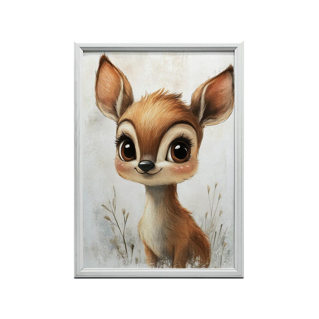 Mały Jelonek Z Wielkimi Oczami Mały Jelonek Z Wielkimi Oczami, 70X100 Cm, Bez Ramy, Płótno Premium Na Blejtramie
