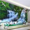 Waterfall 3d Wallpaper Mural Crane Peach Tree Beautiful 3d Mural Living Room Bedroom Children'S Room Home Decoration Wallpaper