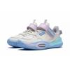 Li Ning All City 10 Low Basketball Shoes Kids Sneaker White Blue Purple YKNS066-1