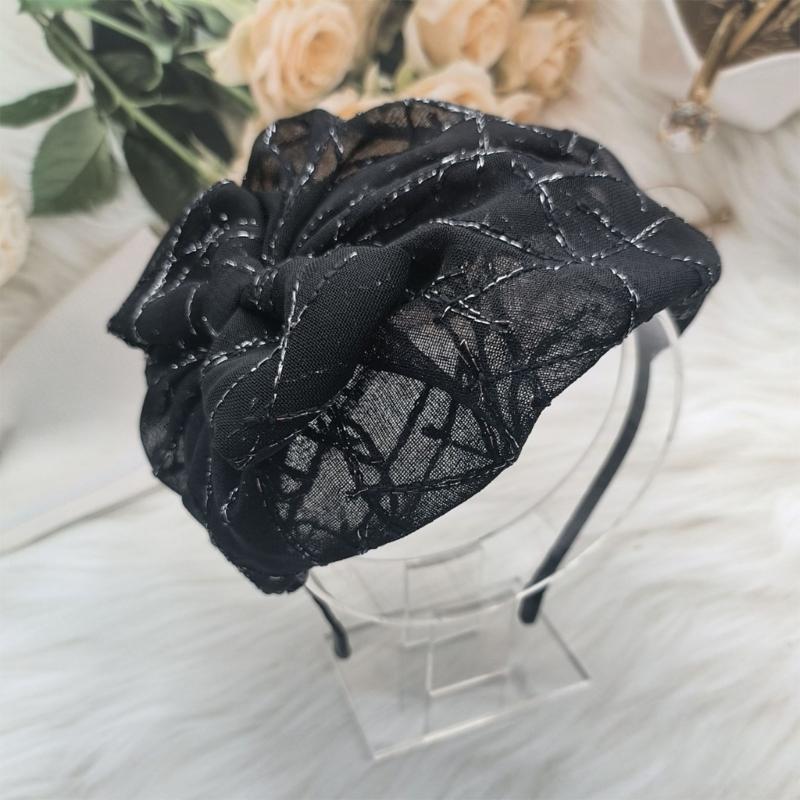 Изысканный женский шляпка-фасцинатор с деталями в виде бантов, Хэллоуинская повязка на голову, Декорация для банкетов и особых случаев