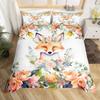 Cute cartoon fox pattern duvet cover set suitable for children's bedroom decoration bedding