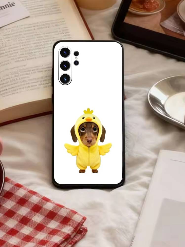 Goofy C-Dogs Big eyes Phone Case For Samsung S26,S25,S24,S23,S22,S21,S20,Ultra,Plus,FE Black Soft Cover