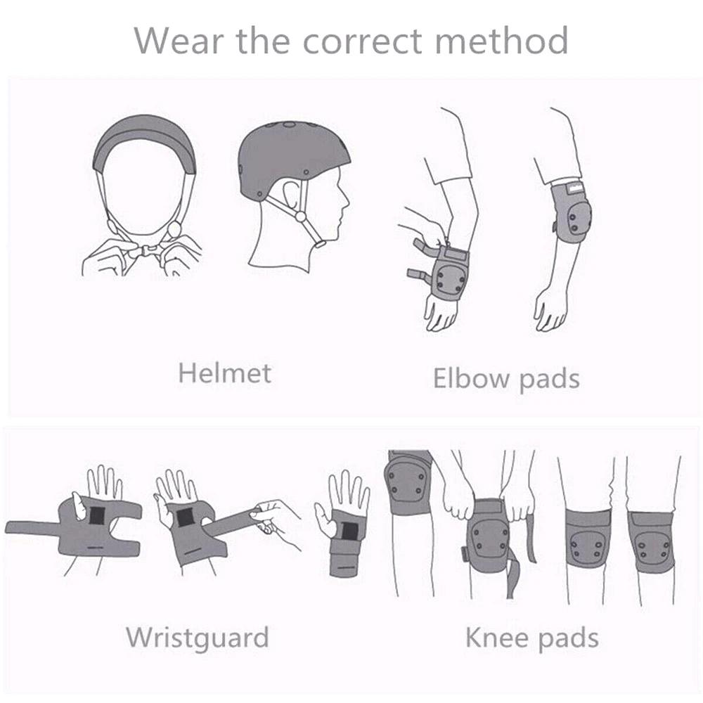 7 шт., детский защитный шлем для мальчиков и девочек, набор наколенников для катания на роликовых коньках, велосипедный шлем для катания на коньках, велосипедный скутер, защитный защитный кожух