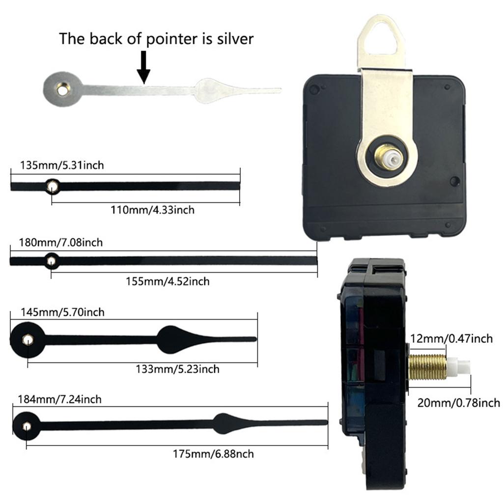 Clock Mechanism Quartzs Movement Machine Wall Hands Pointer Set Clockwork Table Long DIY Watches Repair Part