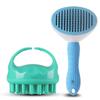 Dingdong Pet Pet Round Shampoo Massage Brush + Push One-Touch Pin Brush Set, Mint (Massage Brush..., 1 Set), Korean Pet Shampoo