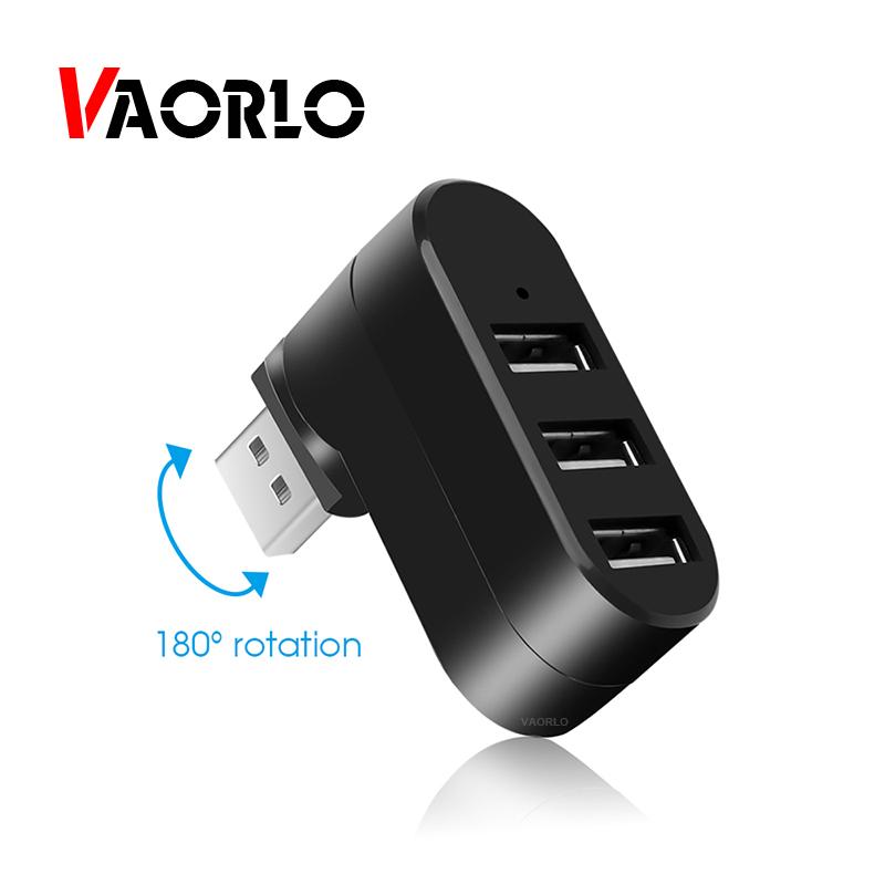 VAORLO Горячие USB-концентраторы, 3 порта, концентратор USB 2,0, мини-поворотный разветвитель, адаптер-концентратор для ПК, ноутбука, ноутбука Mac, USB 2,0, разветвитель-концентратор