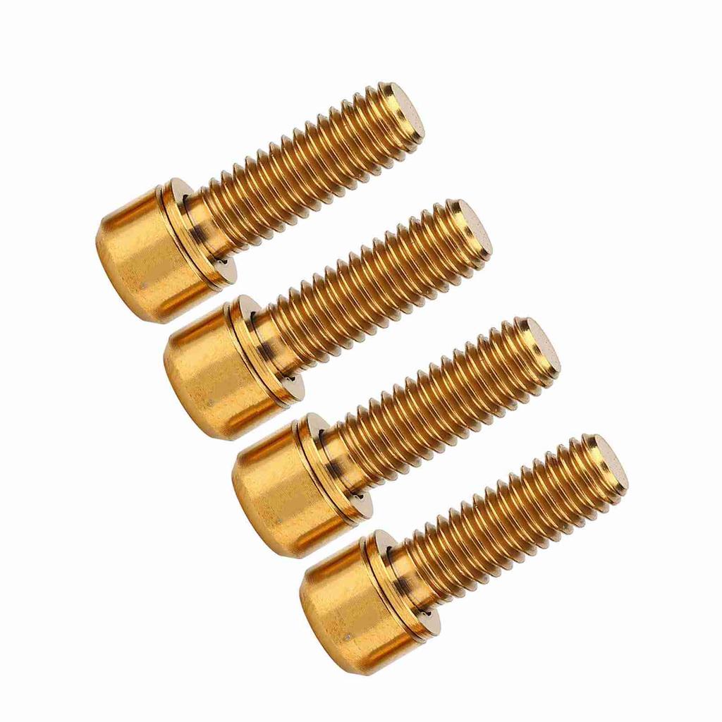 4 шт. M6x18 мм болт для зажима дискового тормоза велосипеда фиксированный винт с прокладкой (Золото)