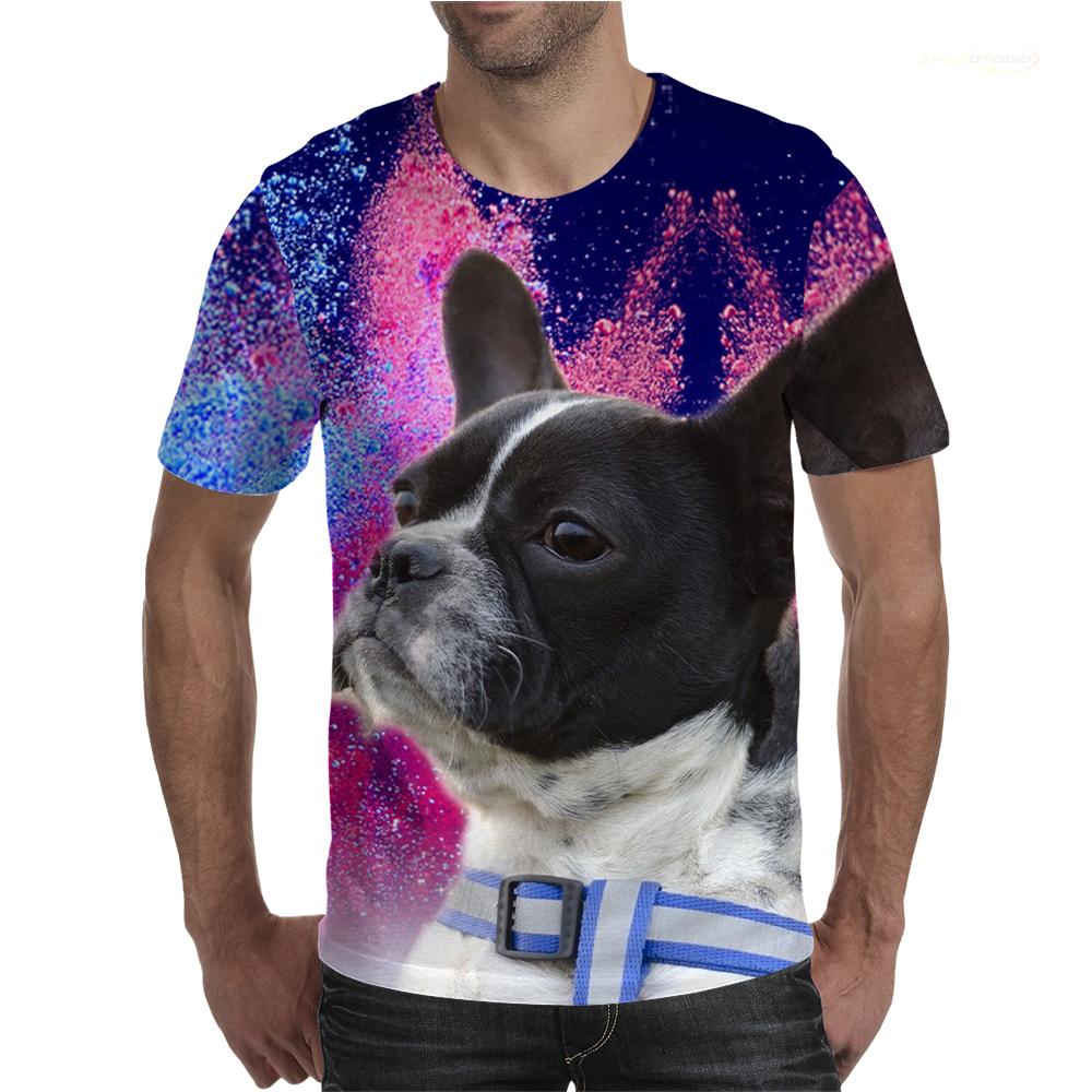 Bulldog Men's T Shirt O Neck Short Sleeve Animal Funny Graphic Streetwear Summer Male