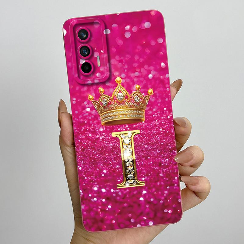 Для Realme GT Neo Flash / Neo 2T / Q3 Pro 5G Модный Чехол для Телефона с Первоначальной Буквой для Пары Мягкий Силикон ТПУ Защитный Чехол для Камеры