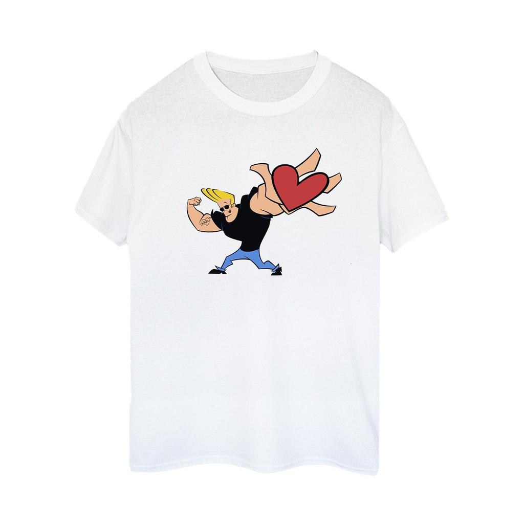 Johnny Bravo Womens/Ladies Heart Present Cotton Boyfriend T-Shirt