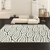 Cream Retro Style Living Room Carpet Bedroom French Coffee Table Waterproof Carpets High End Bedside Black White Anti Slip Rug