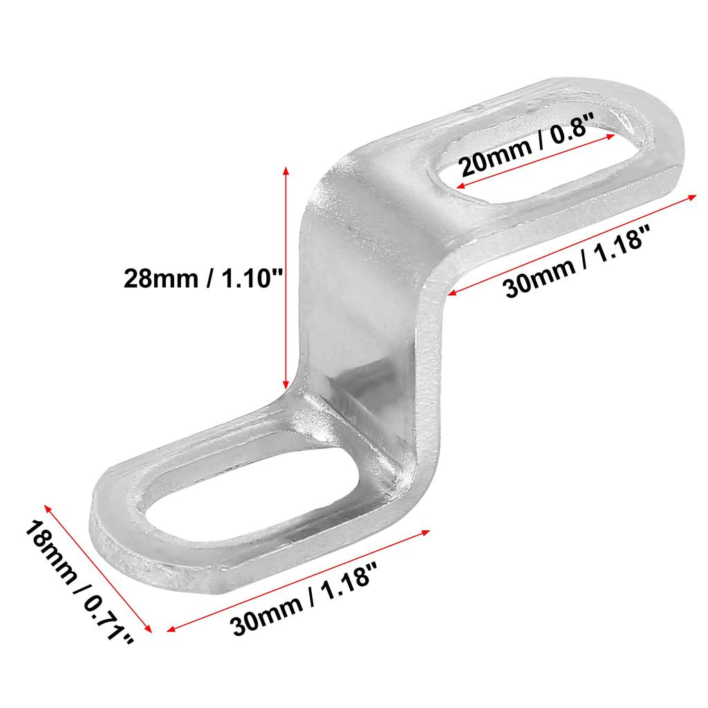 Motoforti Motorcycle Exhaust Pipe Bracket Z Muffler Mounting Clamp Stainless Steel Silver Tone 20mm