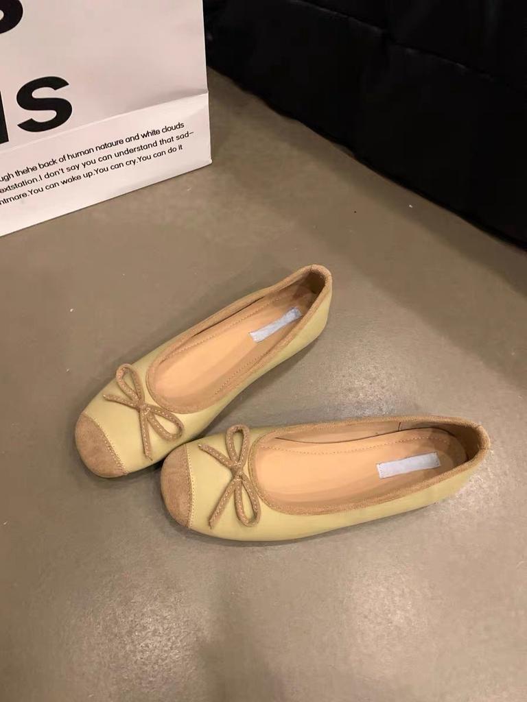 Evening Wind Gentle Butterfly Ladyshoes Ballet Flats French Retro Soft Sole Silver Single Shoes Spring and Summer Small Fragrant Wind Women's Shoes